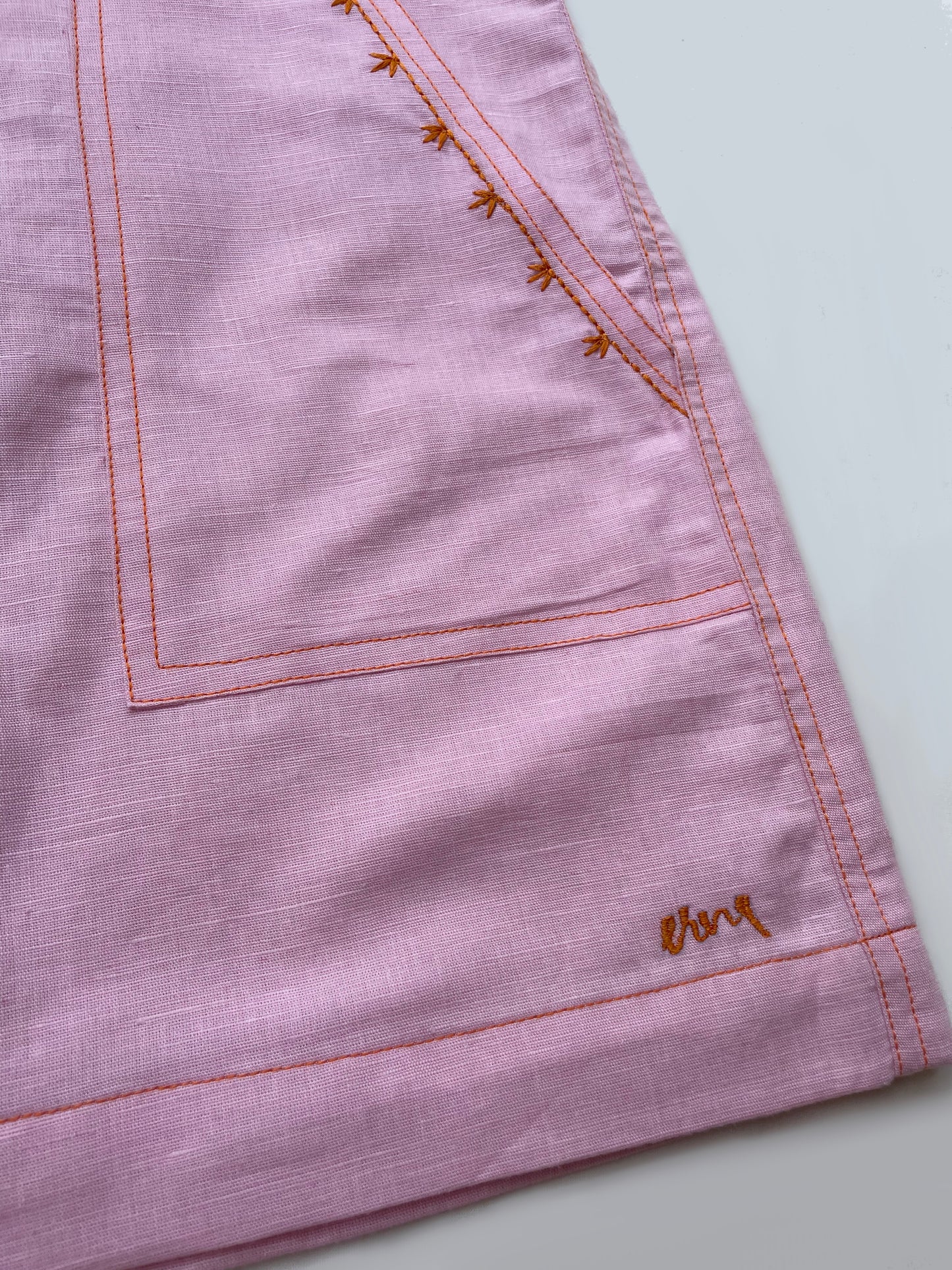 Sherry Pink Linen Skirt