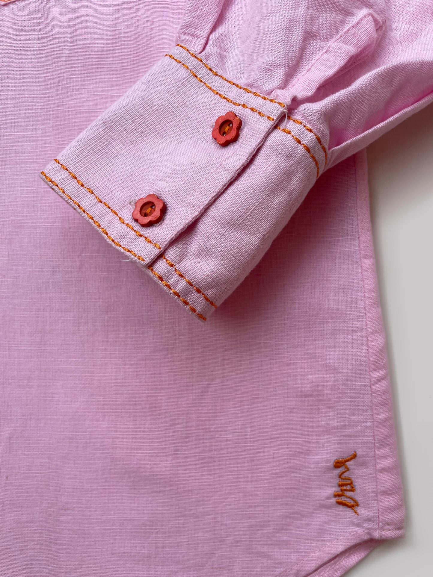 Sherry Pink Linen Shirt