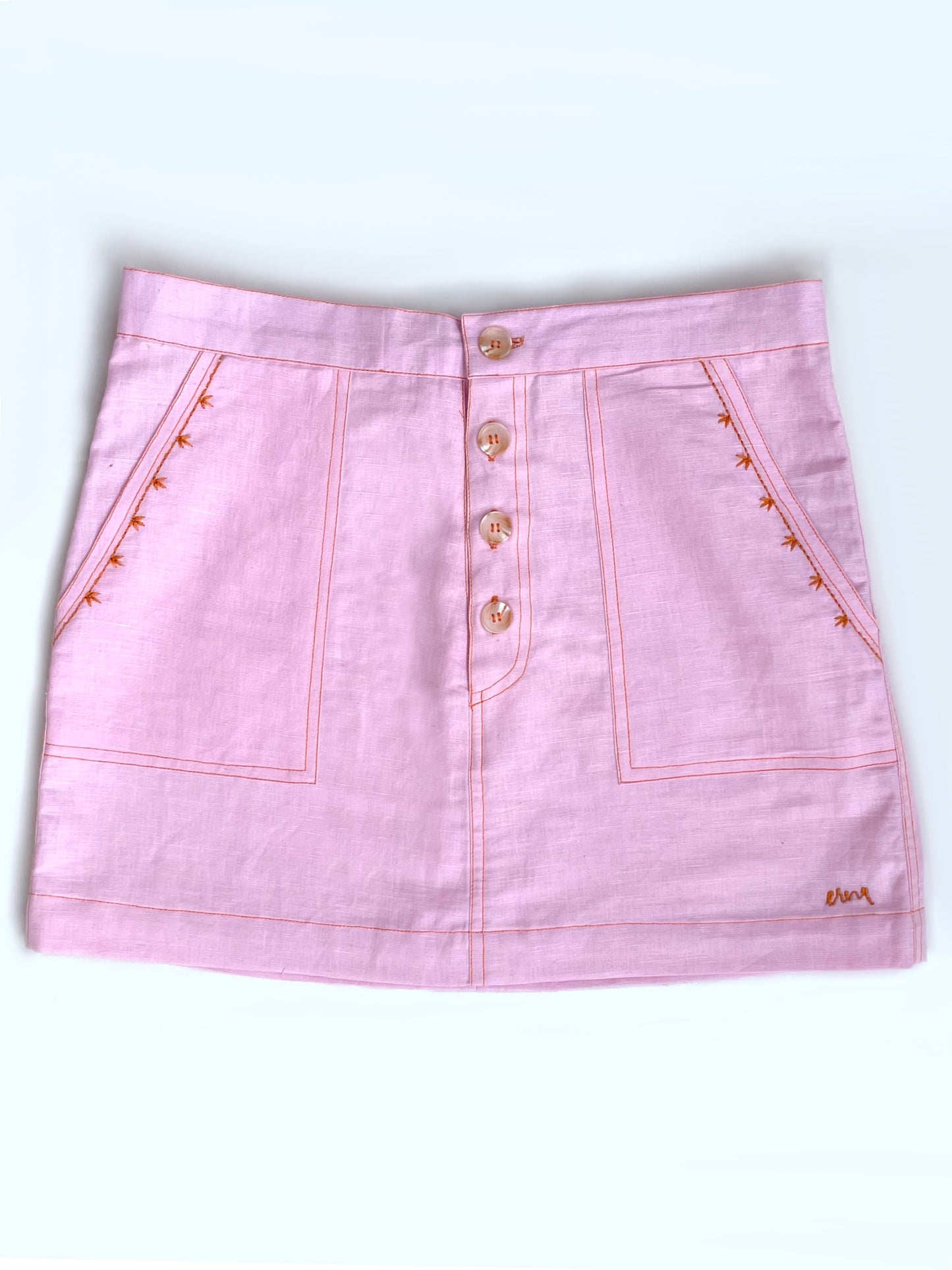 Sherry Pink Linen Skirt